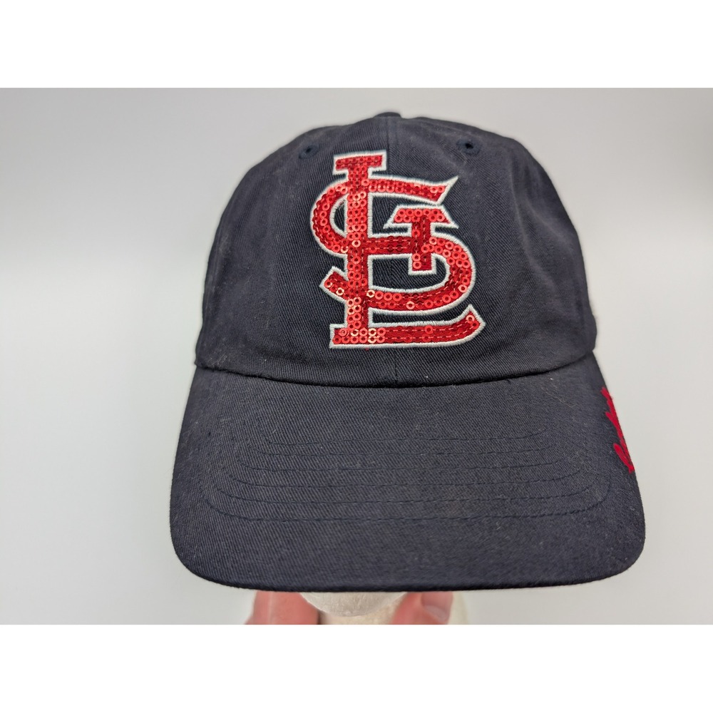 47 Brand St Louis Cardinals Hat Navy Blue Sequin Logo Adjustable Baseball Cap